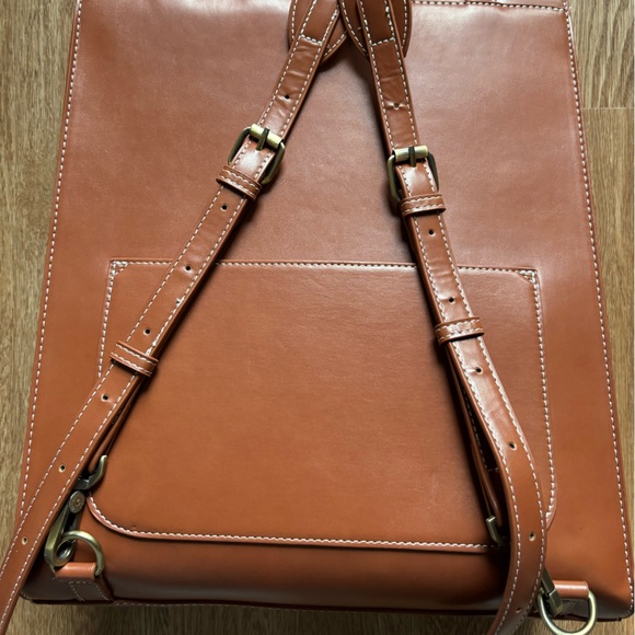 Brown Faux Leather Backpack - Picture 3 of 5